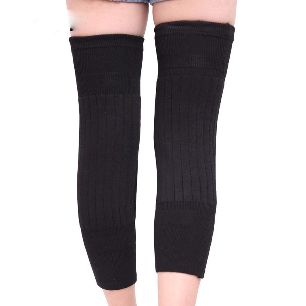 1 Paire Longue Cachemire Chaud Genouillère Laine Genou Soutien Femmes Vélo Allonger Protecteur Pad(Gray)