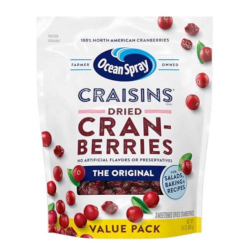 Ocean Spray® Craisins® Original Dried Cranberries, Dried Fruit, 24 Oz Pouch (Pack of 8)