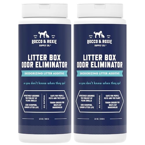 Rocco & Roxie Litter Box Odor Eliminator, Best Natural Urine Deodorizer for Cat Litter Boxes Cats...