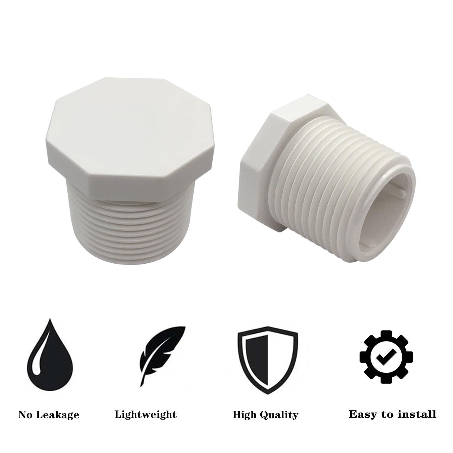 Thread Plug Pvc Snapklik.com : Fitvell 1 Inch NPT Male Thread Plug PVC Drain Cap ...