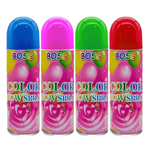 Image of Natural Herbal Holi Color Spray (Pack of 4) - Skin-Friendly, Non-Toxic Holi Snow Spray Bottles (250ml Each) - Organic Color Spray for Holi Festival, Parties & Celebrations