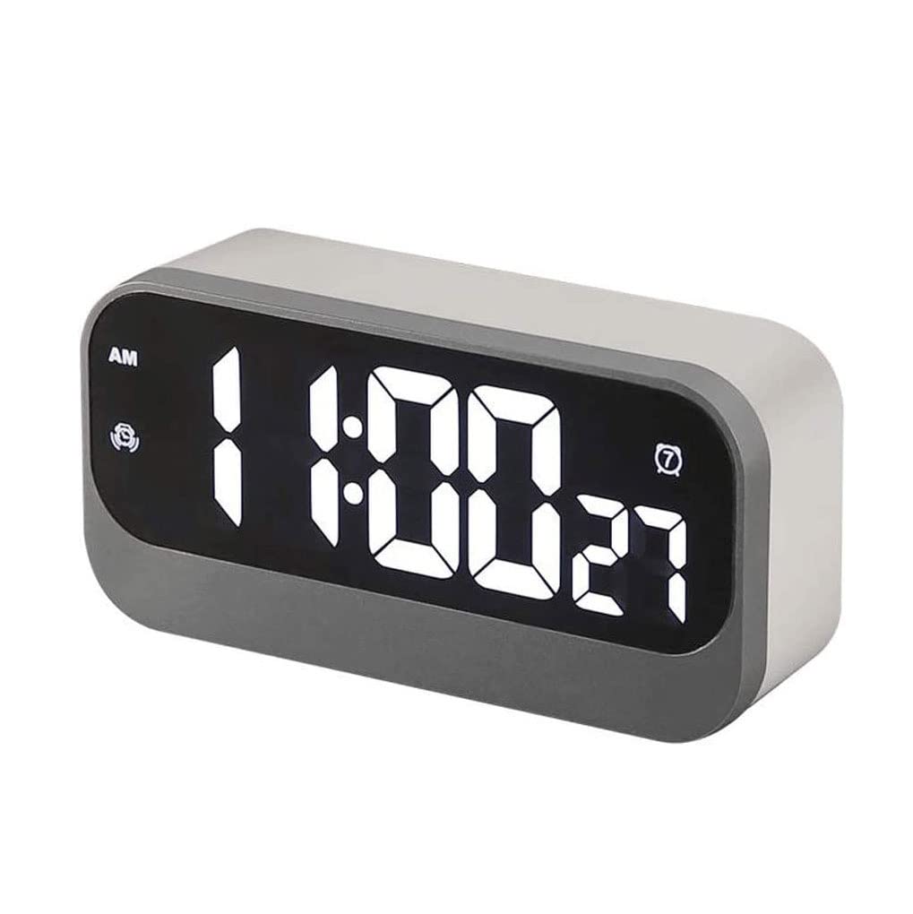 HYUWANGYU Digital Alarm Clock LED Mirror Display for Bedroom Bedside Office