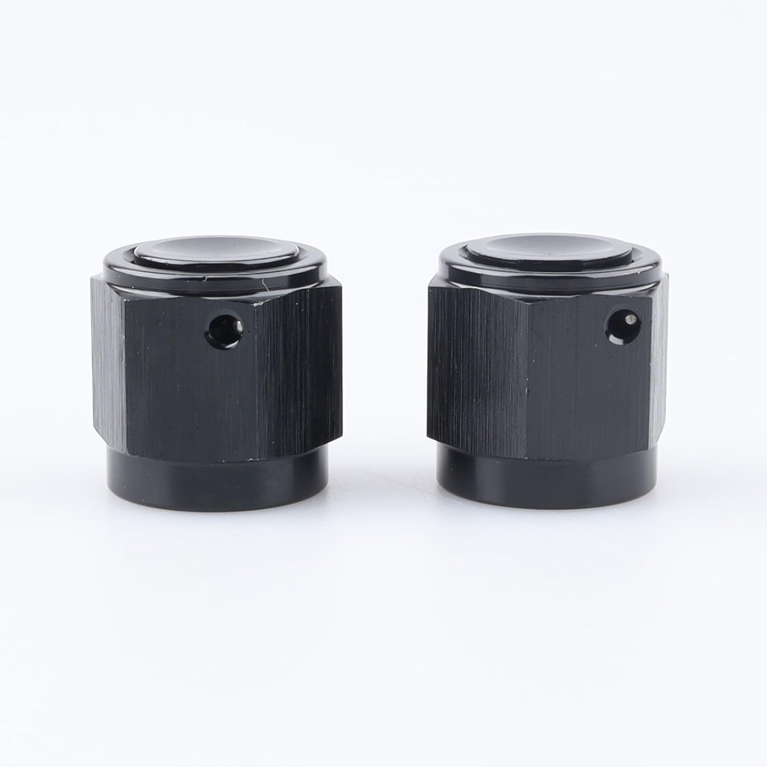 AC PERFORMANCE -6 AN Female Flare Cap Port Plug Block Fitting Adapter Aluminum Black, Pack of 2