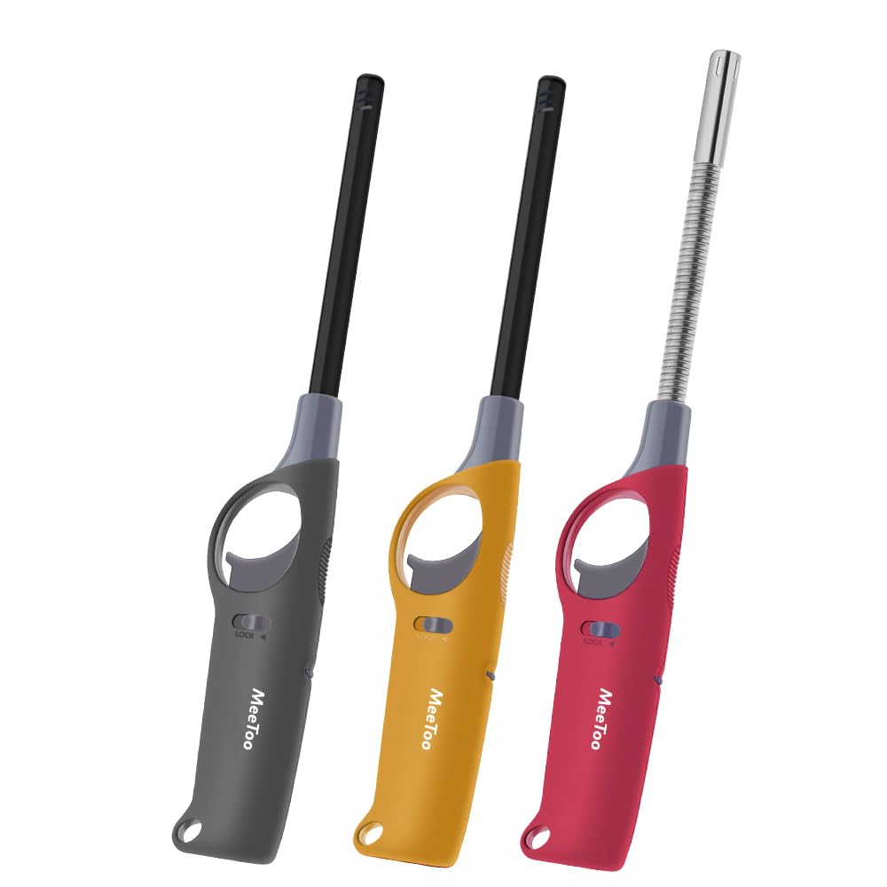 No Butane Fuel Inside - 3 Pack Refillable Butane Lighter, Multi-Purpose Lighters for Camping Survival Hiking Fishing