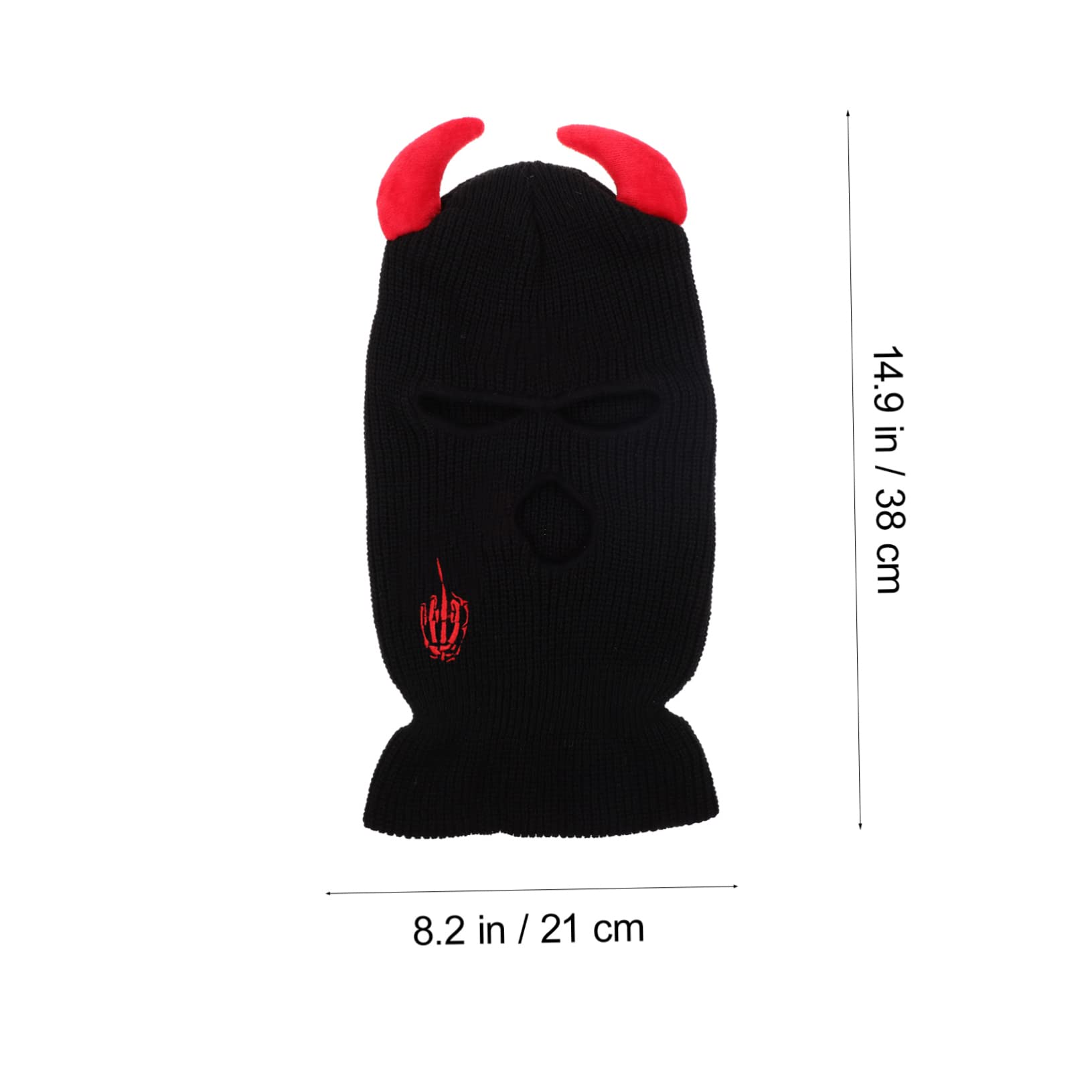 Máscara De Esquí Cubierta Facial a Prueba De Viento Tejer Gorro Máscara De Cobertura Completa Sombrero Caliente Al Aire Gorro De Esquí De Lana Black Acrílico