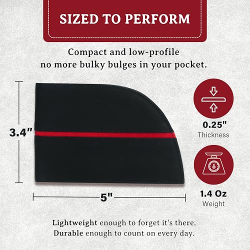 Full-Grain Front Pocket Wallets for Men - Compact & Spacious Thin Leather Wallet w/ 3 Card Slots, Plastic ID Slot, Stash Pocket, Billfold Section & More - RFID Blocking Bifold Wallets for Men3