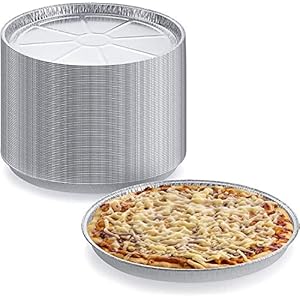 Pack of 12 Disposable Round Foil Pizza Pans – Durable Pizza Tray for Cookies, Cake, Focaccia and More – Size: 12-1/4″ x 3/8″