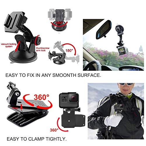 ADOFYS 61 in 1 Action Camera Accessories Kit Compatible for GoPro, Sony Action Cam, Nikon, Garmin, Ricoh Action Cam, SJCAM and All Other Action Cameras 3 51wbOQWIkQL