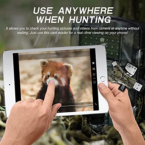 Suntrsi Trail Camera Viewer Sd Card Reader,4 In 1 Sd And Micro Sd Memory Card Reader Compatible For Iphone/Ipad,Trail Camera Sd Card Viewer To View Hunting Game Camera Photos Or Videos On Smartphone #TOP6