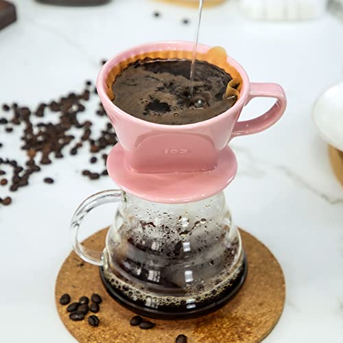 Image of Pour Over Ceramic, Coffee Dripper Ceramic Coffee Maker,Pink