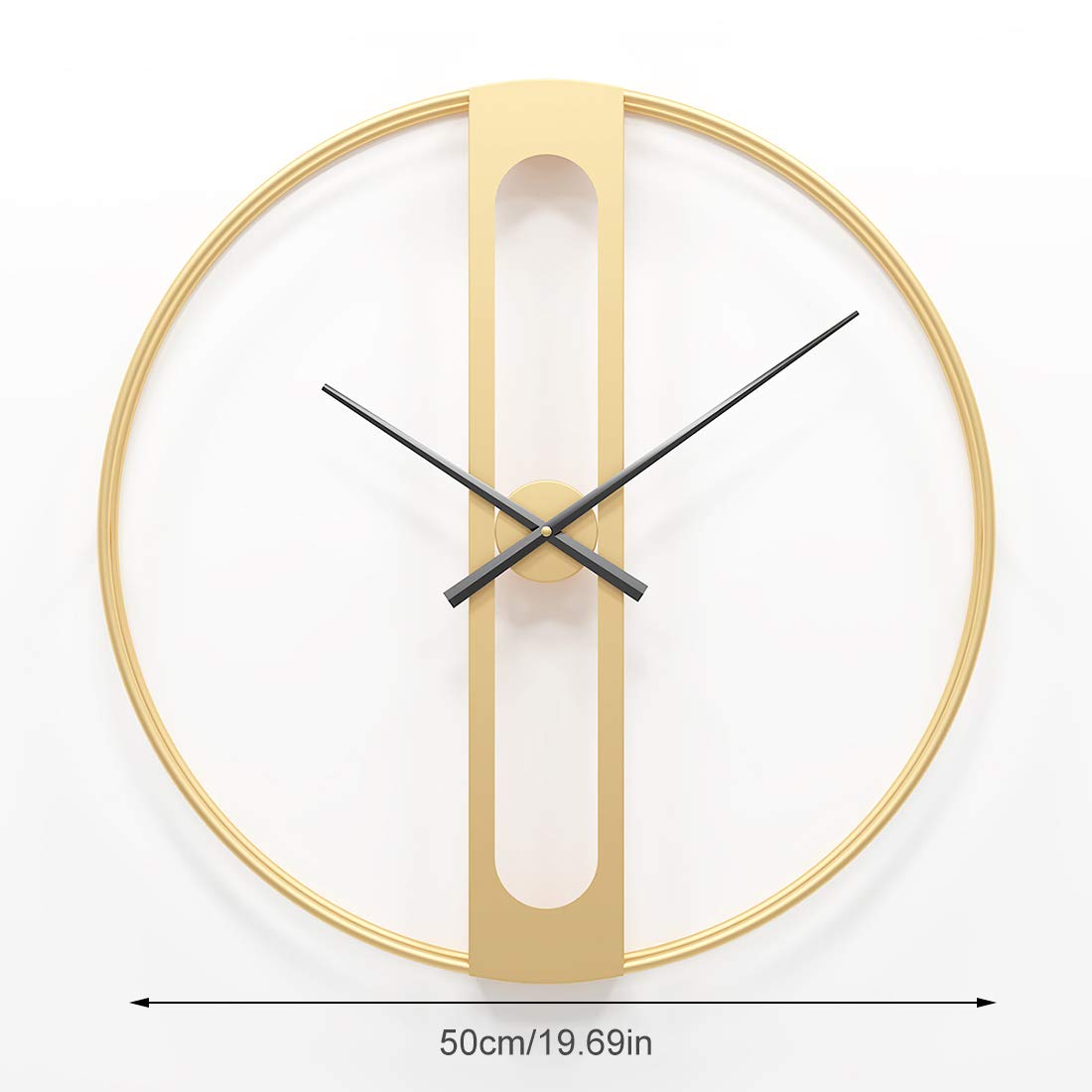 Orologio da Parete Semplice, Grandi Oro Silenzioso Orologio da Muro 50cm Industriale Moderno Orologio da Parete in Ferro, per Soggiorno, Cucina, Ufficio