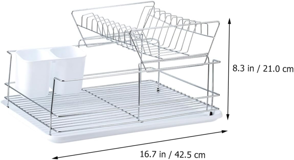 PRETYZOOM Stainless Steel Dish Drying Rack Dish Drying Rack Over Sink Kitchen Utensil Holder