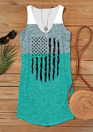 Image of Live Simple Coconut Tree Sleeveless Mini Dress Summer Beach Mini Dress Women's Summer Casual Sexy V Neck Mini Tank Dress