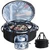 Insulated Slow Cooker Carrying Bag for 6 8 Quart CrockPot and Hamlton Beach Slow Cooker Totes with See thought Window Portable Carrier Case Slow Cooker Case with Adjustable Band and Accessory Pocket