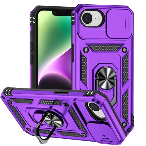 Protection iPhone 16e antichoc de qualité militaire avec béquille violet