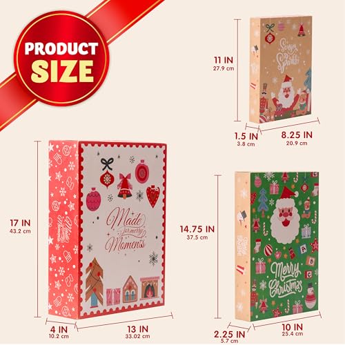 JOYIN 12 PCS Christmas Shirt Gift Boxes with Lids for Presents, Large Robe Cardboard Boxes, Xmas Classic Decorative Box for Clothes, Birthday Holiday Wedding Gift Wrapping Decor, Hat, Sweater and Coat - Image 8