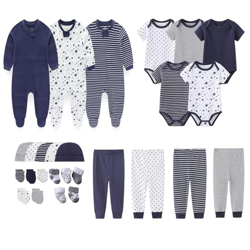 Image of MAMIMAKA Newborn Layette Gift Set 27-Piece Baby Girl Clothes Bodysuits, Pants Essentials and Accessories 0-12Months