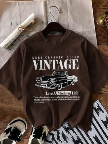Image of Jawdrobe Cotton Blend Oversized Fit Half Sleeve Printed Round Neck T-Shirt for Women | Aesthetic Summer Wear