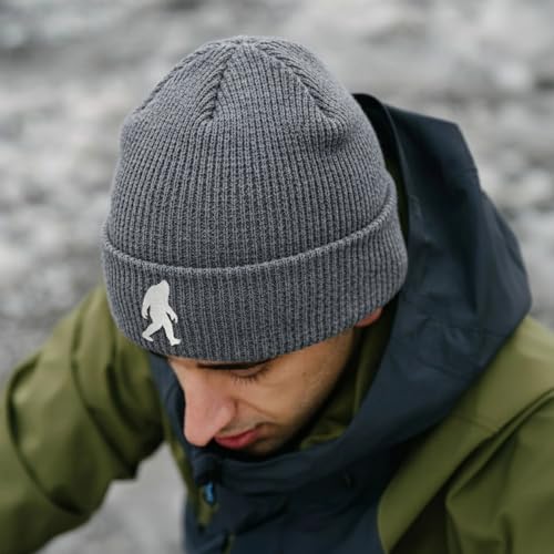 Image of Bigfoot Beanie for Men - Sasquatch Hat Winter Knit Cuffed Beanie for Women - Bigfoot Gifts for Christmas & New Year