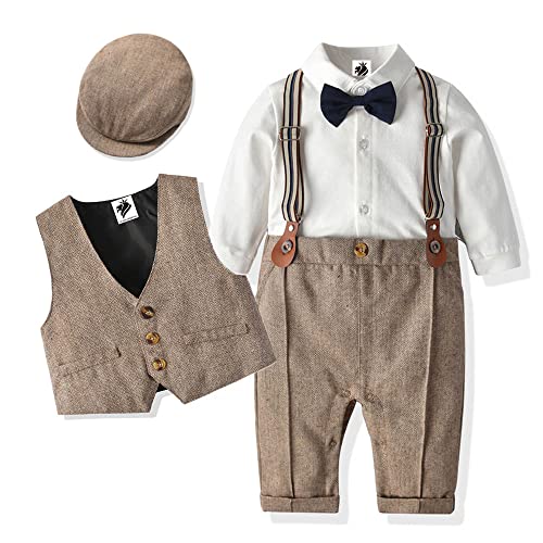 LEONARDINO Baby Jungen Bekleidung Set | Taufe | Junge 5tlg mit Fliege +...