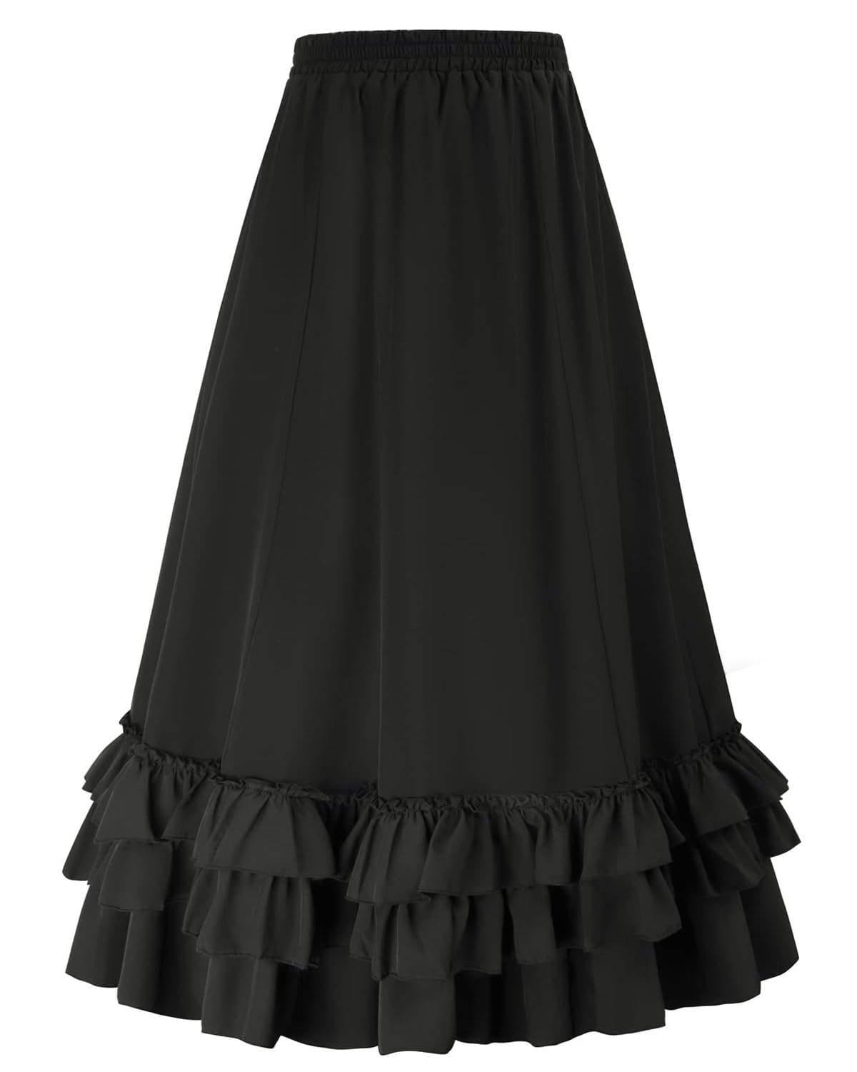 Fiamll Falda gótica steampunk para mujer, dobladillo alto-bajo, falda medieval, maxifalda renacentista con volantes