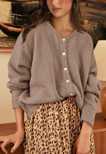 Image of PRETTYGARDEN Long Sleeve Crewneck Button Down Womens Sweaters Fall Open Front Chunky Cardigan Sweaters for Women 2026