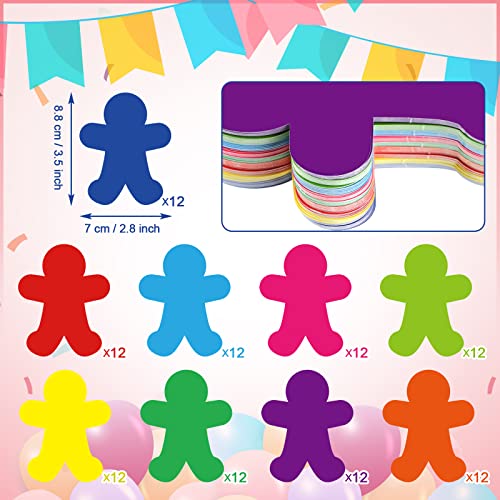 Image of Geyee 108 Pcs Mini People Cutouts Man Valentine's Day Classroom Bulletin Board Decorations Paper Cutouts Colorful People Shaped Die Cut for Teachers DIY Craft Chalkboard Wall Decor