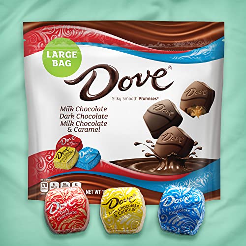 Image of DOVE PROMISES Variety Pack Milk Chocolate & Dark Chocolate Candy Assortment, Individually Wrapped, 15.8 oz Bag (Pack of 8)
