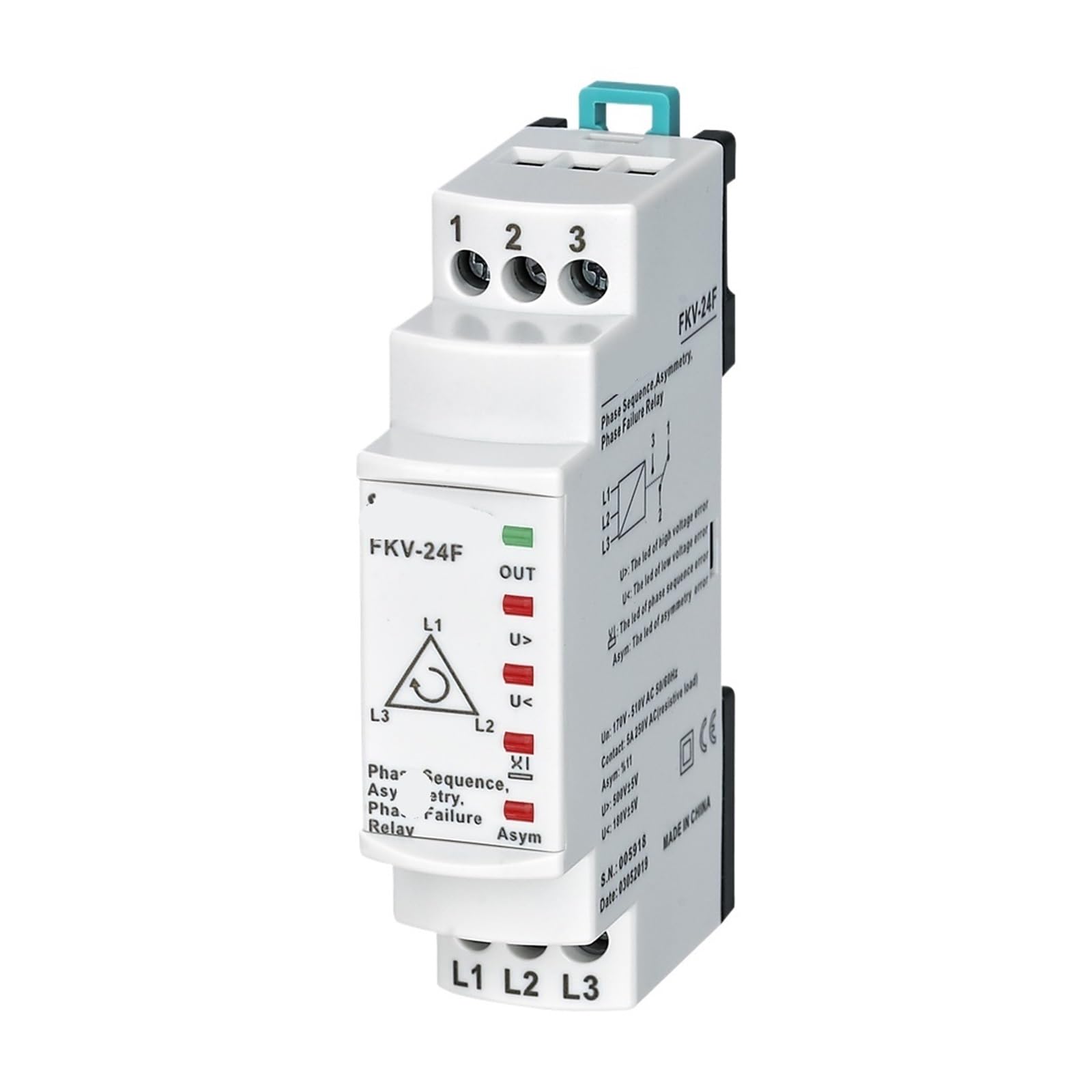 Relé de secuencia de fase FKV-24F 3 * 380 V