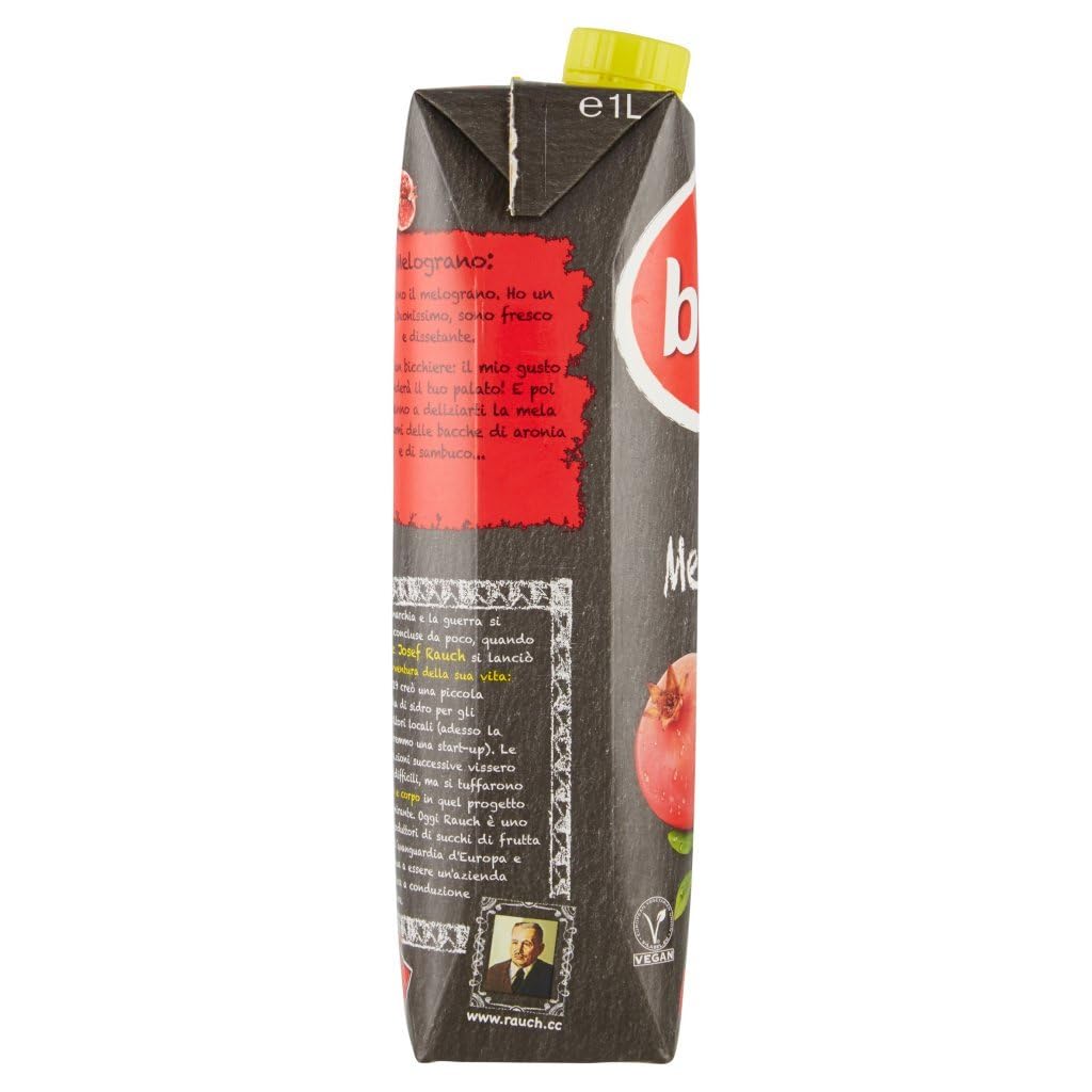 Rauch Bravo Premium Granada refrescante, antioxidante, sin colorantes, sin conservantes, 12 x 1lt+ Italian Gourmet Polpa 400 g