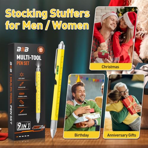BIIB Stocking Stuffers for Men Adults, Gifts for Men 9-in-1 Multitool Pen | Mens Christmas Gifts for Dad Him Husband, Mens Stocking Stuffers, White Elephant Gifts for Adults, Cool Gadgets for Men - image 2