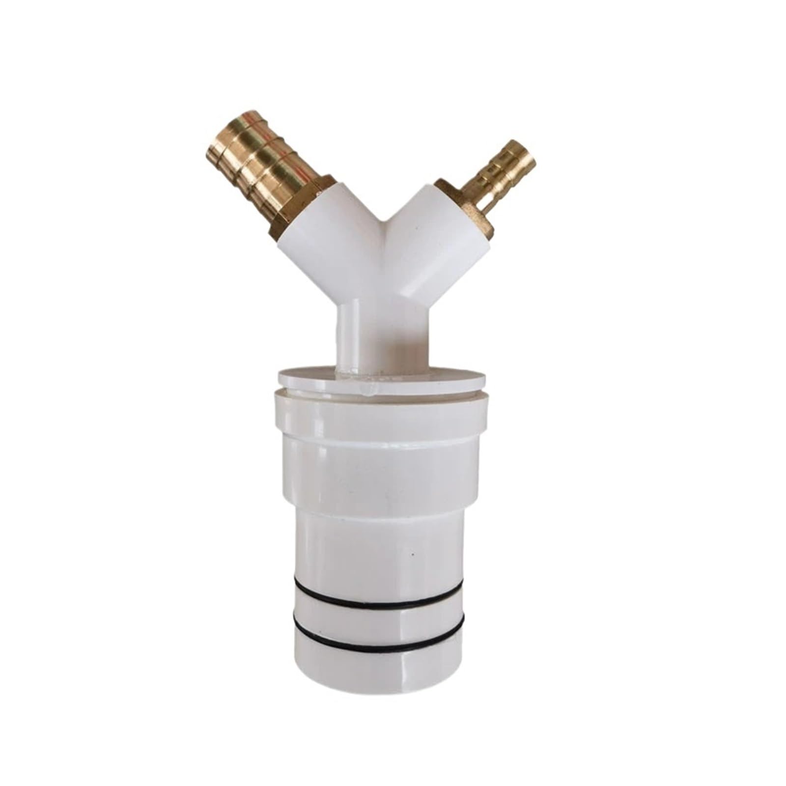 Waschmaschinen-Trockner-Abfluss-T-Stück-Adapter, Abfluss-Vierwege-Rohrverschraubung mit Geruchskontrollventil(C)
