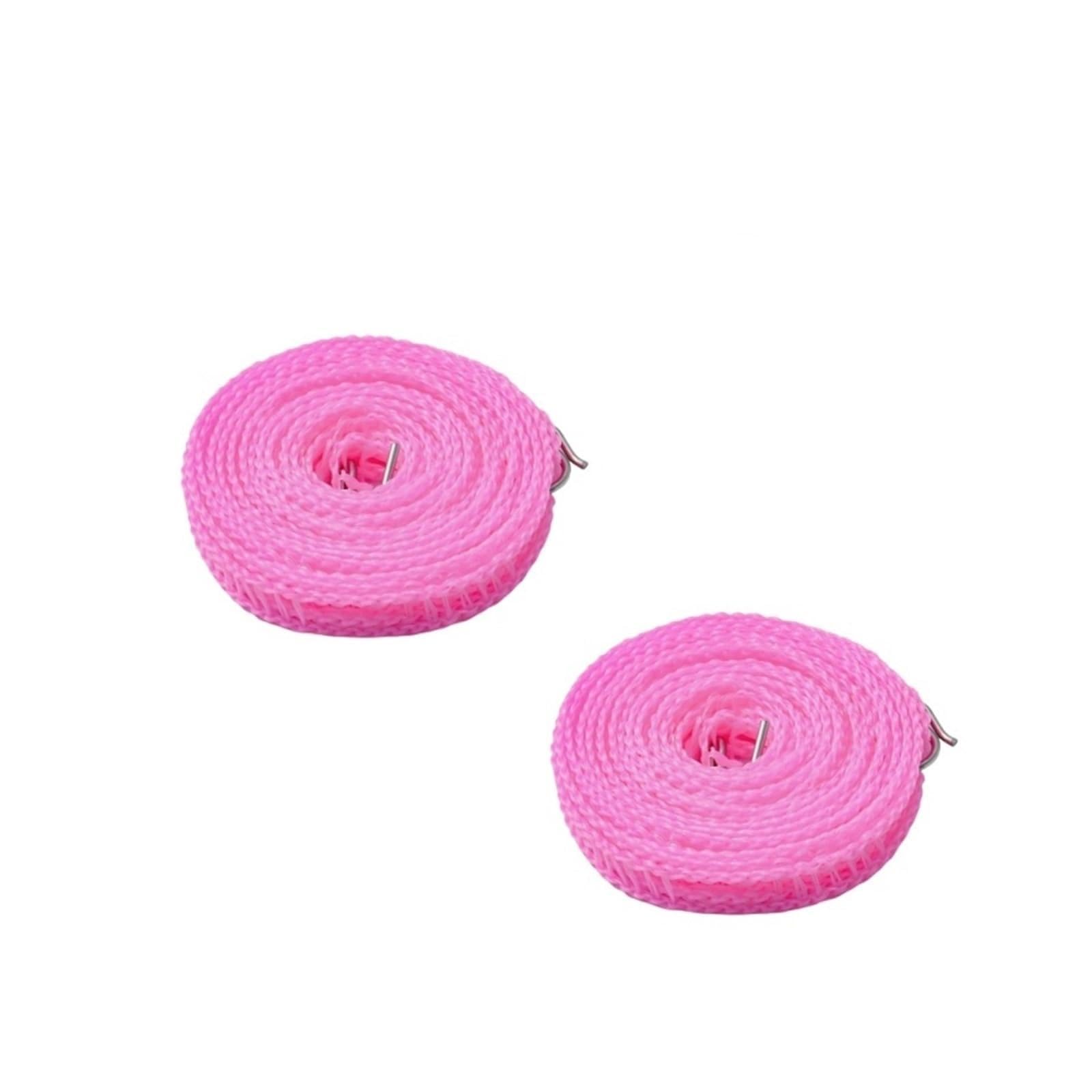 FCfpxwtz Laundry Drying line, Outdoor Clothesline Nylon Non-Slip Laundry Line Windproof Travel Multicolor(36115-pink-5m-2pcs)