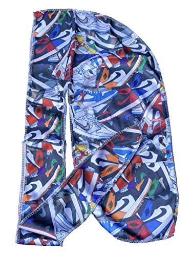 Silky Durag – (Multiple Designs) | 360 Waves (Sneaker Head)
