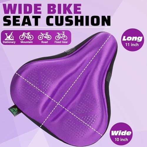 image for Zacro Bike Seat Cover Big Size, Gel Padded Wide Cushion for Bike Saddl