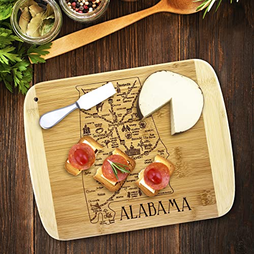 Image of Totally Bamboo A Slice of Life Alabama Engraved Map Cutting Board