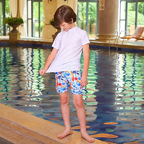 ESTAMICO Boys Short Sleeve Rash Guard Shirt Quick Dry Swimwear UPF 50+ Protection Athletic Swim Tee3