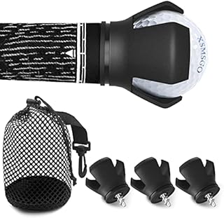 XSMSGO Golf Ball Retriever for Putter,3-Prong Golf Ball Grabber Picker Upper,with Golf Mesh Bag for Golf Accessories Golf Gift for Men(3 Pack)