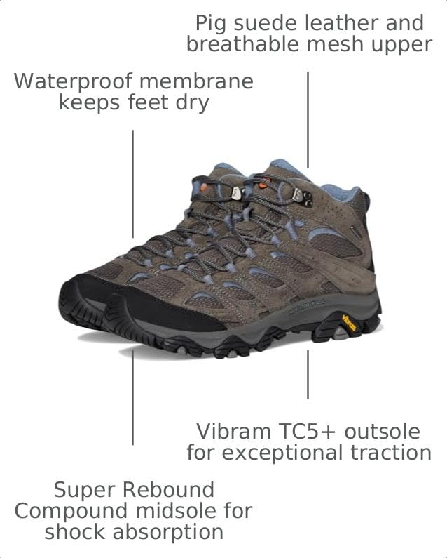 Image of Merrell Women's Moab 3 Mid Waterproof Hiking Boots