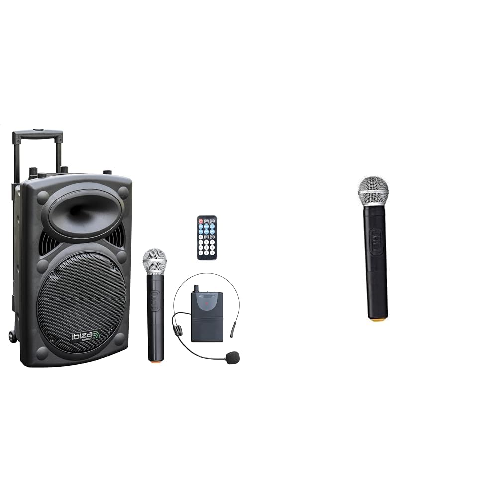 Enceinte portable 12" pour animation de soirée avec micros VHF sans fil - 8