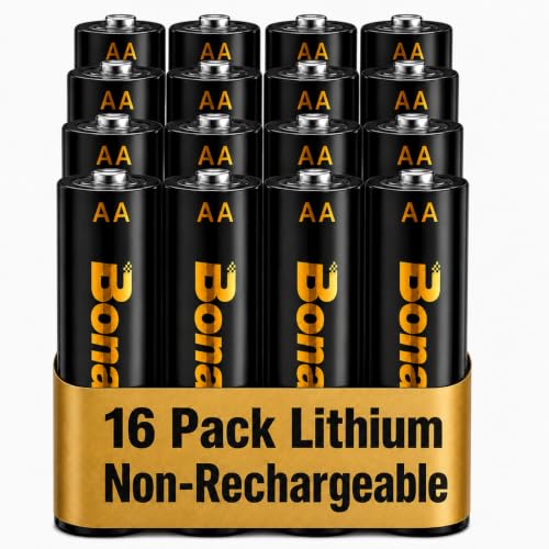 Image of BONAI AA Lithium Batteries 16 Pack, 1.5V 5100mWh(3400mAh) High Capacity Power for Blink Cameras & Smart Devices, -40F to 140F, Leak-Resistant Design, 10-Year Shelf Life【Non-Rechargeable】