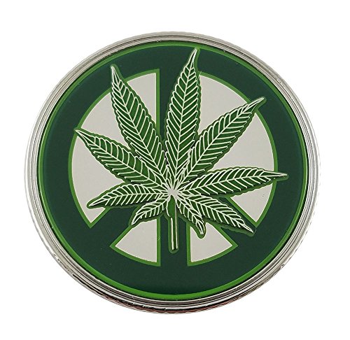 Marijuana Pot Leaf Peace Sign Metal Collectible Coin