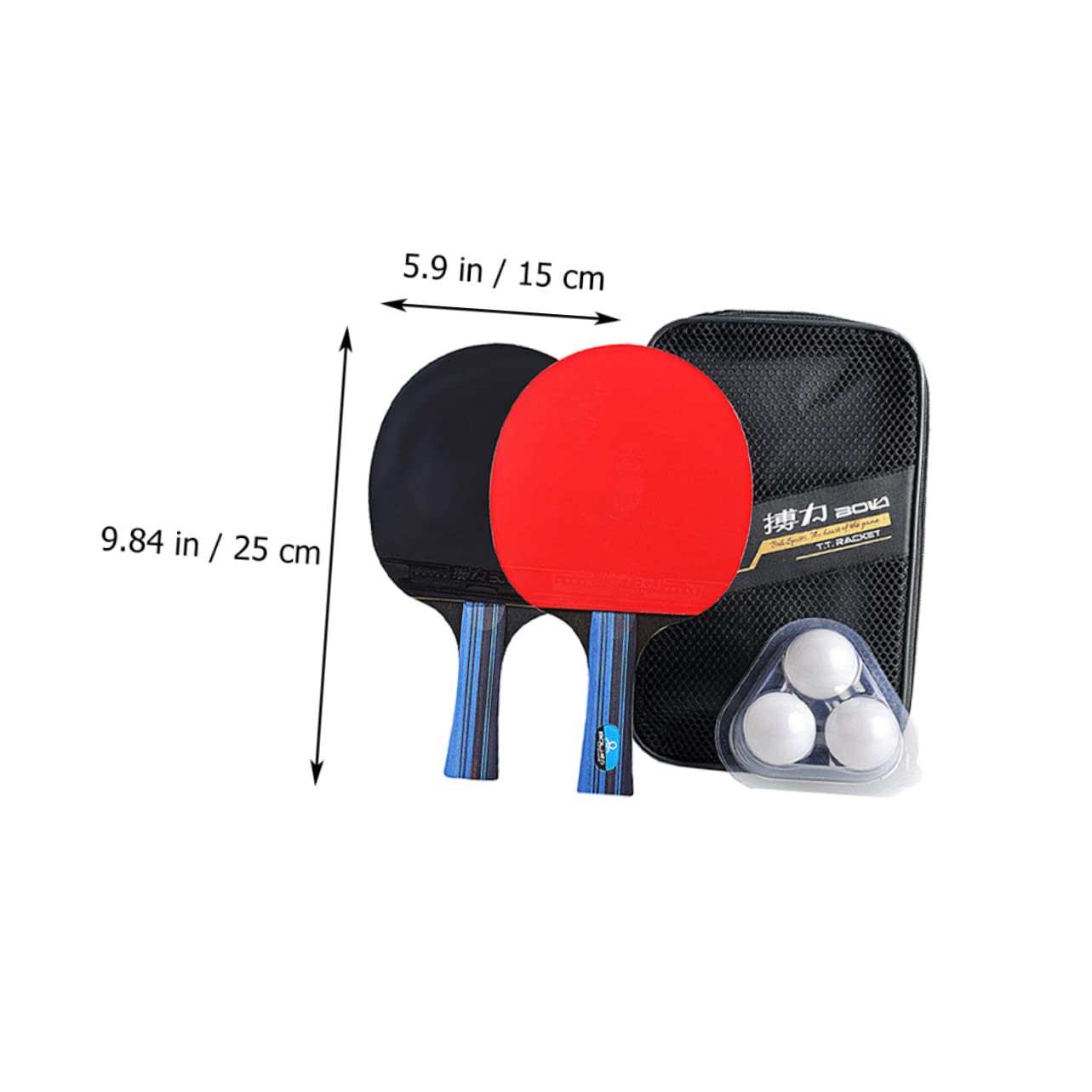 Toddmomy Paddle Set Pingpong Racket for Outdoor Use 2 Paddles Flared Handle Great for Beginners Pros