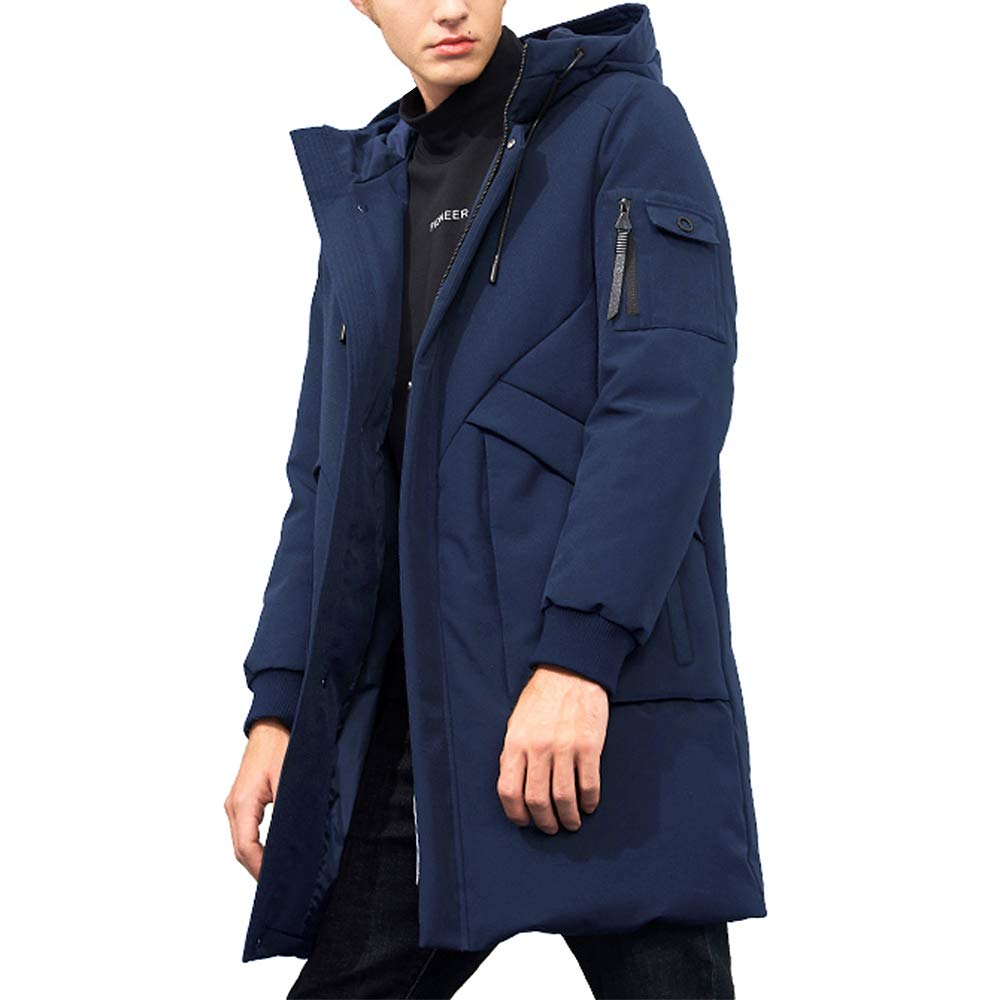 Cappotti invernali da uomo impermeabili con cappuccio antivento spessi parka lungo imbottito piumino