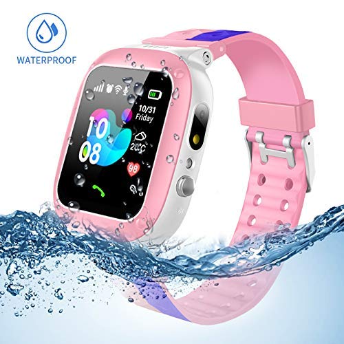 Jslai Kids Smartwatch para Niños, LBS Tracker Reloj Inteligente resistente al agua para niños de 3-12 años con cámara SOS Call Juego de pantalla táctil para regalo de cumpleaños para niños Holiday