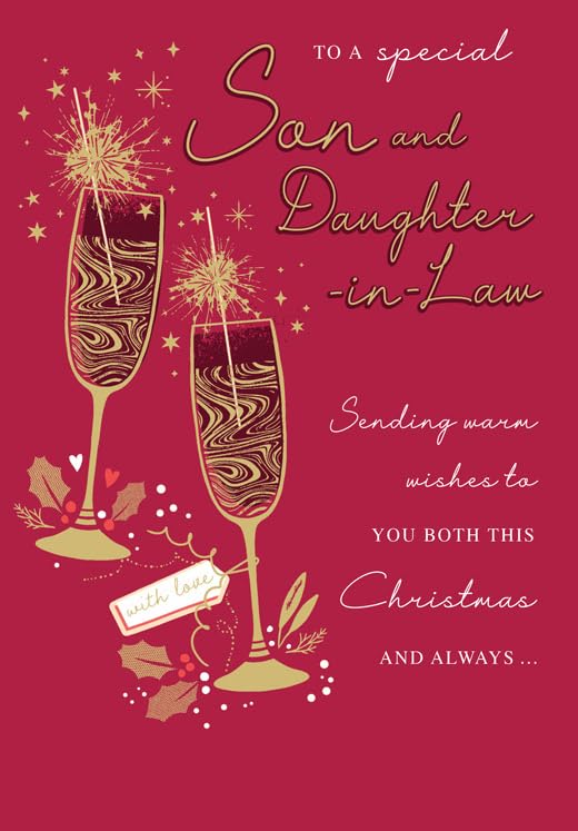 Christmas Card To a Special Son & Daughter in Law - 9 x 6 inches - Piccadilly Greetings
