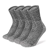 [HASOME] 靴下 メンズ ウール 厚手 冬用 【極暖・極厚手・毛玉出来にくい】 ウールソックス 登山用靴下 防寒 温かい靴下 裏起毛 吸汗 消臭 室内 アウトドア スキー 登山 キャンプ スポーツソックス 2足セット (XL(27~29cm), ダークグレー)