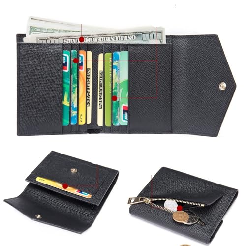 Men's Wallet Men's Short Leather Business Wallet for Party，Travel(Red)3