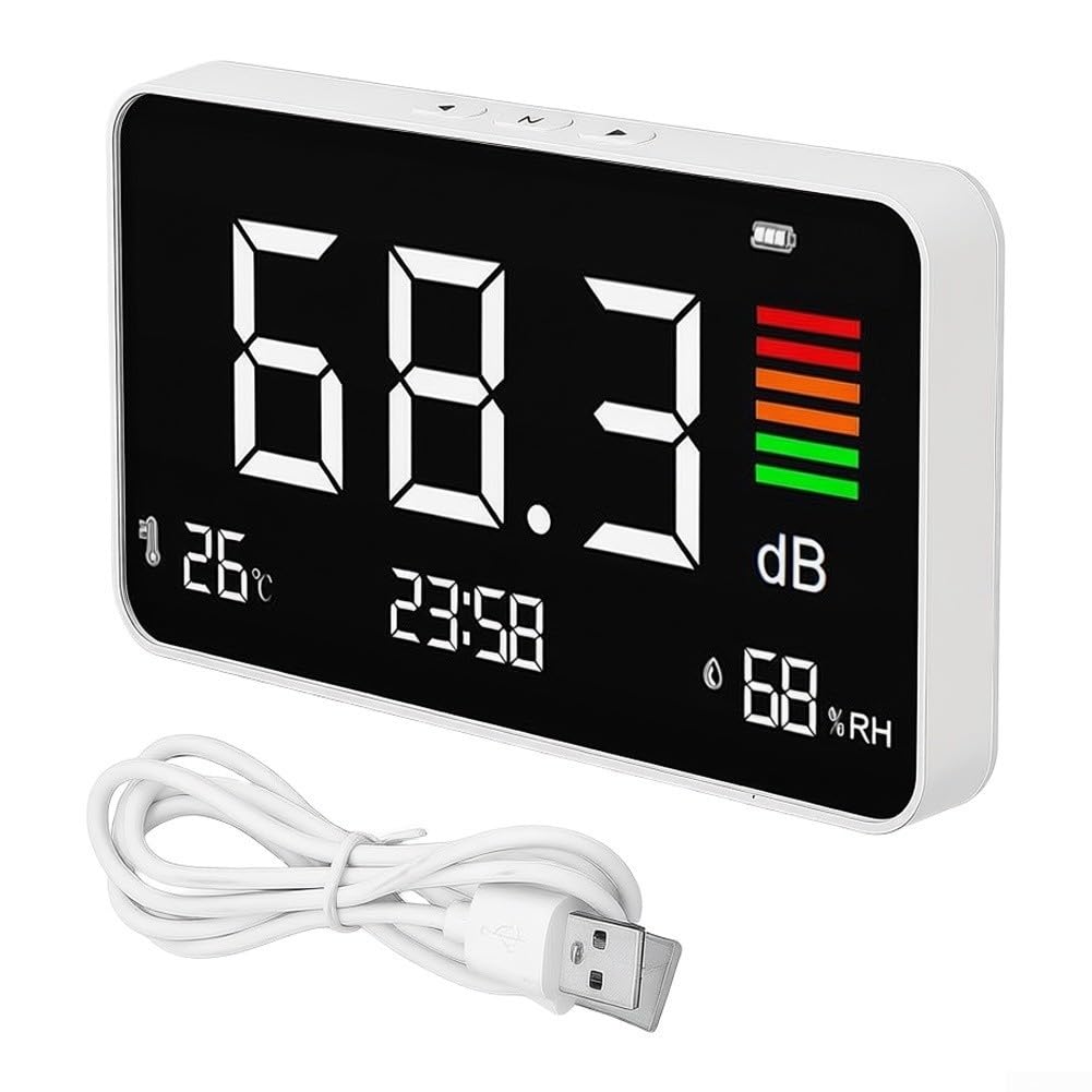 Medidor de ruido digital 30-130dBA Pantalla LCD de retroiluminación