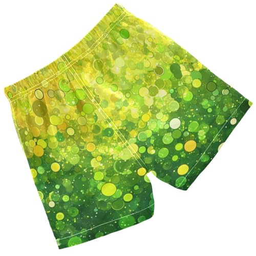 Pigsaly Boys Swim Trunks Gradient Flashing Gold Lemon Yellow Green Gold Glitter Boys Board Shorts Swimsuit Swimwear 2T2